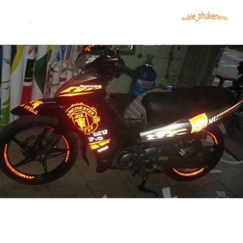Decal Phản Quang Dán Vành Xe Máy - Bộ Tem Chỉ Trang Trí Xe Máy, Xe Đạp Điện, Xe Đạp Nhiều Màu Sắc 21cm