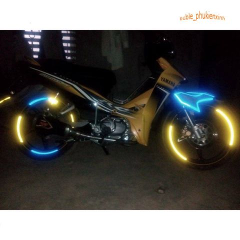 Decal Phản Quang Dán Vành Xe Máy - Bộ Tem Chỉ Trang Trí Xe Máy, Xe Đạp Điện, Xe Đạp Nhiều Màu Sắc 21cm