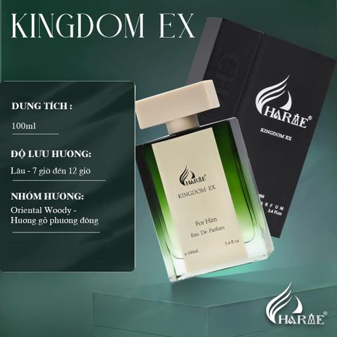 Nước Hoa Nam KINGDOM EX 100ML - Hương Gỗ Phương Đông Sang Trọng, Eau De Parfum Cao Cấp, Lưu Hương Lâu 7-12 Giờ