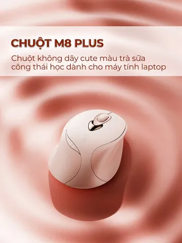 Chuột Không Dây BAK INPHIC M8 PLUS Cute Hồng Silent Chống Ồn, Sạc Pin USB, Kết Nối Mượt Mà, Thiết Kế Sang Trọng, Phụ Kiện Máy Tính Ép Phong Cách