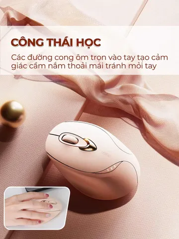 Chuột Không Dây BAK INPHIC M8 PLUS Cute Hồng Silent Chống Ồn, Sạc Pin USB, Kết Nối Mượt Mà, Thiết Kế Sang Trọng, Phụ Kiện Máy Tính Ép Phong Cách