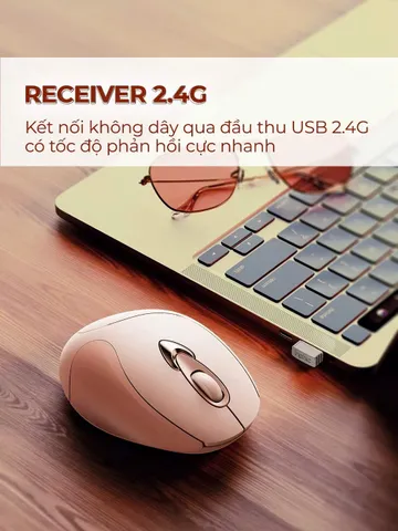Chuột Không Dây BAK INPHIC M8 PLUS Cute Hồng Silent Chống Ồn, Sạc Pin USB, Kết Nối Mượt Mà, Thiết Kế Sang Trọng, Phụ Kiện Máy Tính Ép Phong Cách