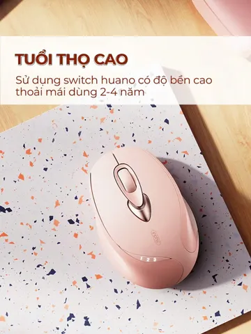 Chuột Không Dây BAK INPHIC M8 PLUS Cute Hồng Silent Chống Ồn, Sạc Pin USB, Kết Nối Mượt Mà, Thiết Kế Sang Trọng, Phụ Kiện Máy Tính Ép Phong Cách