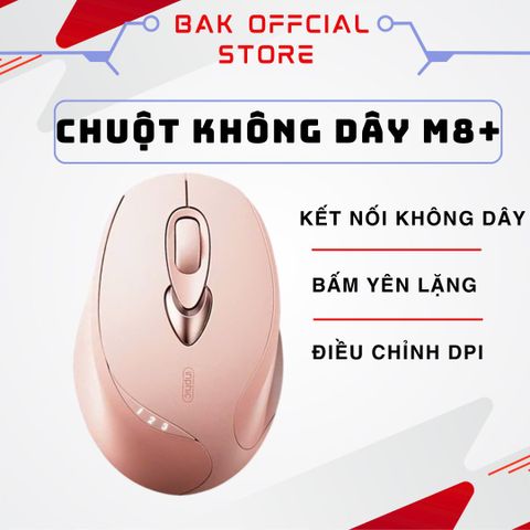Chuột Không Dây BAK INPHIC M8 PLUS Cute Hồng Silent Chống Ồn, Sạc Pin USB, Kết Nối Mượt Mà, Thiết Kế Sang Trọng, Phụ Kiện Máy Tính Ép Phong Cách