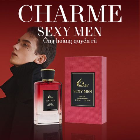 Nước Hoa Nam Charme Sexy Men 100ml - Hương Dịu Dàng, Quyến Rũ, Tinh Tế, Hương Hoa Phong Lữ và Vanilla