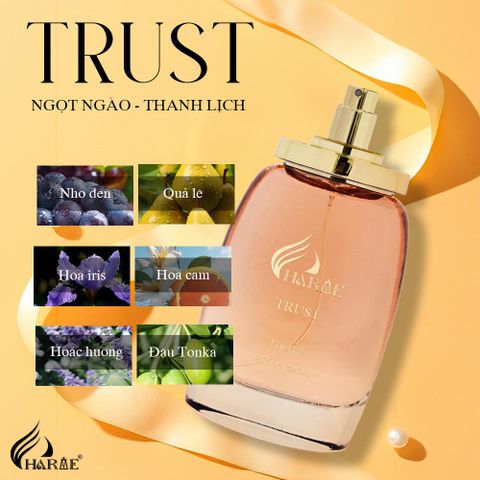 Nước Hoa Nữ Charme Trust 100ML - Mùi Hương Ngọt Ngào Quyến Rũ, Hoa Cỏ & Trái Cây, Phong Cách Gợi Cảm, Đẹp & Sang Trọng