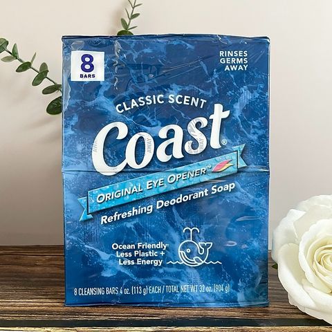 Lốc Xà Bông Cục Coast CLASSIC SCENT Trắng 113g X8 - Xà Phòng Diệt Khuẩn, Dưỡng Ẩm, Mỹ phẩm Chăm Sóc Da Tự Nhiên