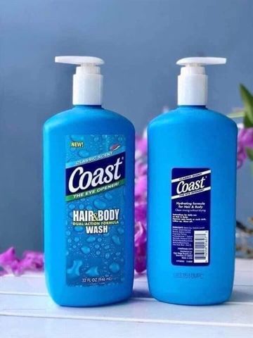 Sữa Tắm Gội Coast 946ml Dành Cho Nam - Hương Cổ Điển Tươi Mát Hair & Body Wash Mỹ, Chăm Sóc Toàn Diện Da Và Tóc