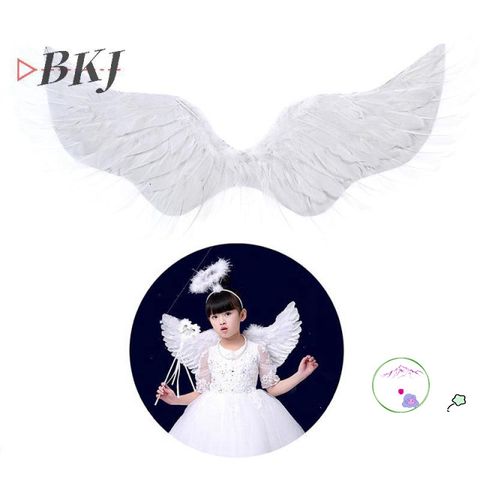 Cánh Thiên Thần Trắng Lông Vũ Cho Trẻ Em - Phụ Kiện Hóa Trang Halloween & Cosplay - Dễ Dàng Đeo Và Thoải Mái
