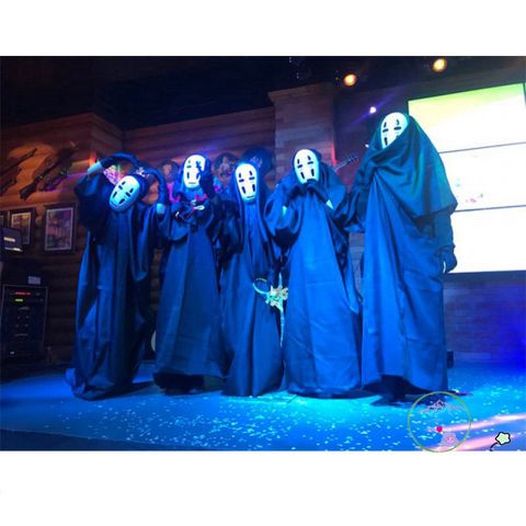 Bộ hóa trang áo choàng đen và mặt nạ vô diện LUC55 - Set Halloween cho trẻ em và người lớn, phù hợp mọi kích cỡ