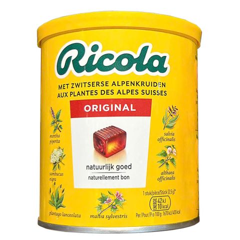 Kẹo Ricola Original 250g - Kẹo Chiết Xuất Thảo Dược Từ Đức Hỗ Trợ Hệ Hô Hấp, Dễ Chịu, Không Gluten, Không Lactose