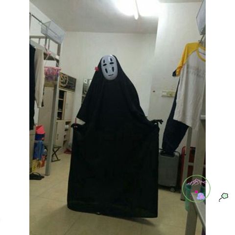 Bộ Hóa Trang Vô Diện Cosplay Halloween - Áo Choàng, Mặt Nạ & Găng Tay Đen Cho Trẻ Em và Người Lớn, Mã VFDR54