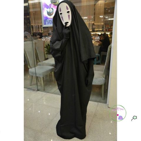 Bộ Hóa Trang Vô Diện Cosplay Halloween - Áo Choàng, Mặt Nạ & Găng Tay Đen Cho Trẻ Em và Người Lớn, Mã VFDR54