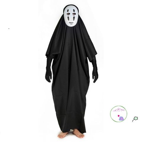 Bộ Hóa Trang Vô Diện Cosplay Halloween - Áo Choàng, Mặt Nạ & Găng Tay Đen Cho Trẻ Em và Người Lớn, Mã VFDR54