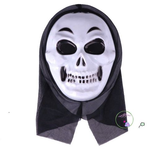 Bộ Cosplay Vô Diện Halloween - Áo choàng đen và mặt nạ trắng, hoàn hảo cho tiệc hóa trang và lễ hội anime Nhật Bản