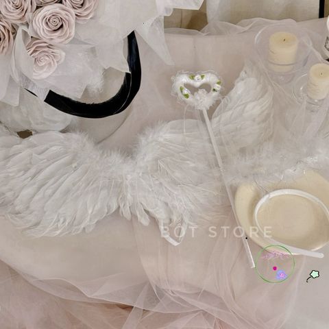 Bộ Trang Phục Cánh Thiên Thần 3 Món - Phụ Kiện Hoá Trang Đẹp Dành Cho Trẻ Em Nhân Dịp Halloween