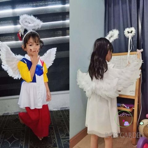 Bộ Trang Phục Thiên Thần Lông Vũ Tuyệt Đẹp với Đũa Phép Cổ Tích - Phụ Kiện Hóa Trang Hoàn Hảo cho Giáng Sinh và Halloween