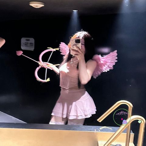Bộ Trang Phục Thiên Thần Hồng Mini Halloween - Cánh và Mũ Cosplay Dễ Thương Cho Bé - Quyến Rũ Trong Từng Bức Ảnh