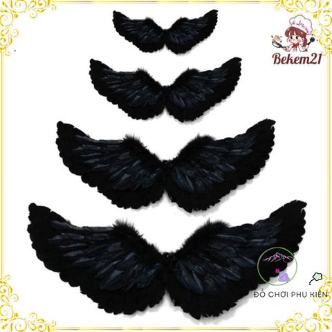 Cánh Thiên Thần Đen Cho Bé - Trang Phục Halloween Độc Đáo, Bộ Đồ Ba Mảnh Quỷ và Thiên Thần Hạn Chế