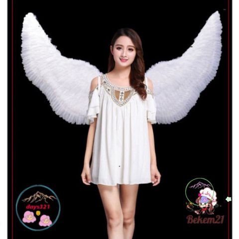 Bộ Cánh Thiên Thần Trắng và Cánh Ác Quỷ Đen Cosplay 160x90cm - Đồ Hóa Trang Độc Đáo cho Tiệc Halloween