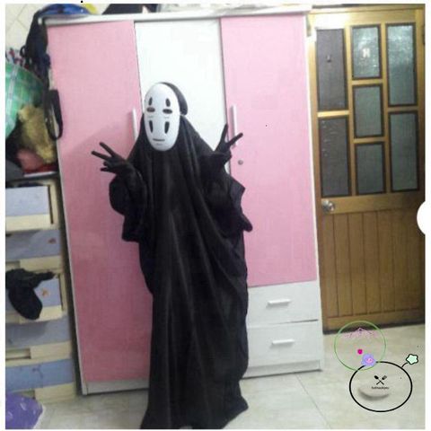 Bộ Trang Phục Bí Ẩn Áo Choàng Đen và Mặt Nạ Vô Diện - Cosplay Thú Vị Cho Trẻ Em và Người Lớn, Đủ Size