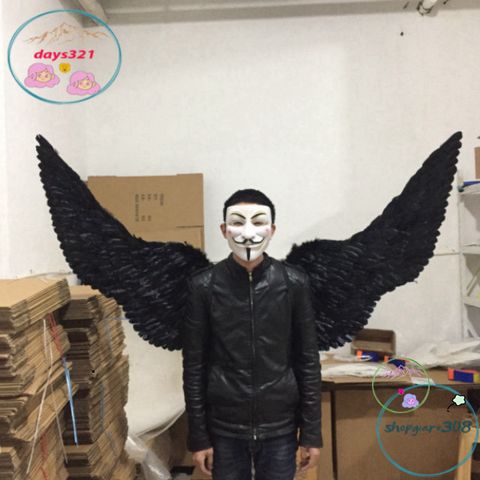 Bộ Cánh Thiên Thần Trắng và Cánh Ác Quỷ Đen Cosplay 160x90CM - Phụ Kiện Hóa Trang Lễ Hội Độc Đáo cho Tiệc Halloween và Sự Kiện Sáng Tạo