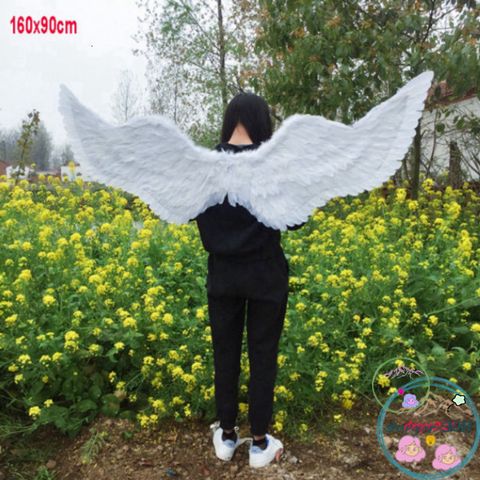 Bộ Cánh Thiên Thần Trắng và Cánh Ác Quỷ Đen Cosplay 160x90CM - Phụ Kiện Hóa Trang Lễ Hội Độc Đáo cho Tiệc Halloween và Sự Kiện Sáng Tạo