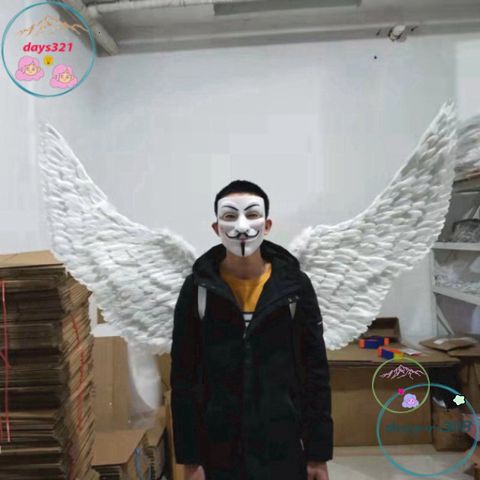 Bộ Cánh Thiên Thần Trắng và Cánh Ác Quỷ Đen Cosplay 160x90CM - Phụ Kiện Hóa Trang Lễ Hội Độc Đáo cho Tiệc Halloween và Sự Kiện Sáng Tạo