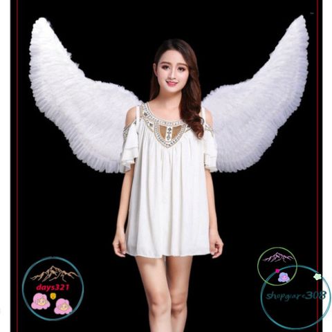Bộ Cánh Thiên Thần Trắng và Cánh Ác Quỷ Đen Cosplay 160x90CM - Phụ Kiện Hóa Trang Lễ Hội Độc Đáo cho Tiệc Halloween và Sự Kiện Sáng Tạo