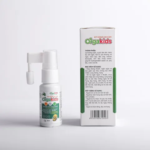 Xịt Họng Ho Cảm Cao Cấp Orgakids 20ml - Giảm Đau Họng, Ho Kéo Dài, Hỗ Trợ Kháng Khuẩn Từ Thiên Nhiên, Phù Hợp Cho Trẻ Em Và Người Lớn