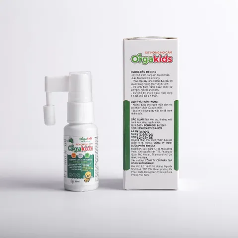 Xịt Họng Ho Cảm Cao Cấp Orgakids 20ml - Giảm Đau Họng, Ho Kéo Dài, Hỗ Trợ Kháng Khuẩn Từ Thiên Nhiên, Phù Hợp Cho Trẻ Em Và Người Lớn