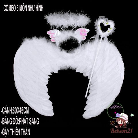 Bộ phụ kiện cánh thiên thần dễ thương cho bé - Đạo cụ chụp ảnh mới sinh, quà tặng tuyệt vời cho bé yêu