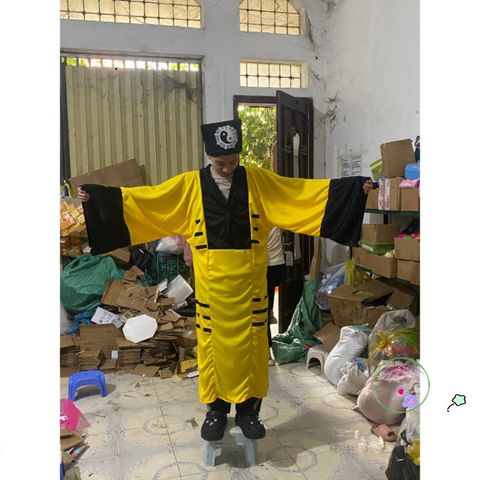 Bộ Trang Phục Pháp Sư Bắt Ma Halloween Cao Cấp - Áo, Nón, Chùm Râu Giả - Cosplay Ma Quái Chất Lượng