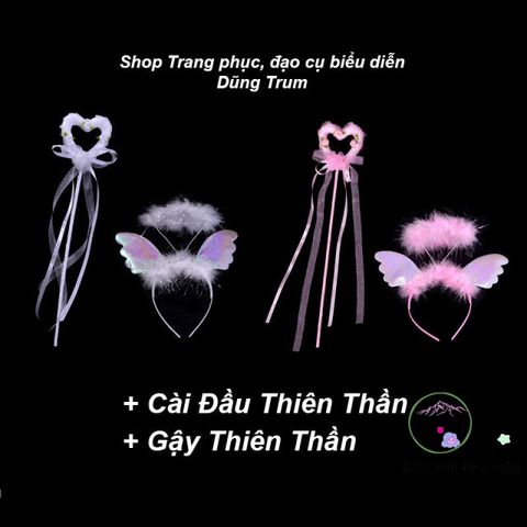 Cánh Thiên Thần Lông Vũ Đen Trắng - Phụ Kiện Hóa Trang Thiên Thần Cho Biểu Diễn, Chụp Ảnh, Làm Đẹp