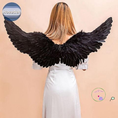 Cánh Thiên Thần Đen Trắng Cosplay - Trang Phục Hóa Trang Cho Trẻ Em & Người Lớn - Quà Tặng Sinh Nhật 60x35cm/80x40cm