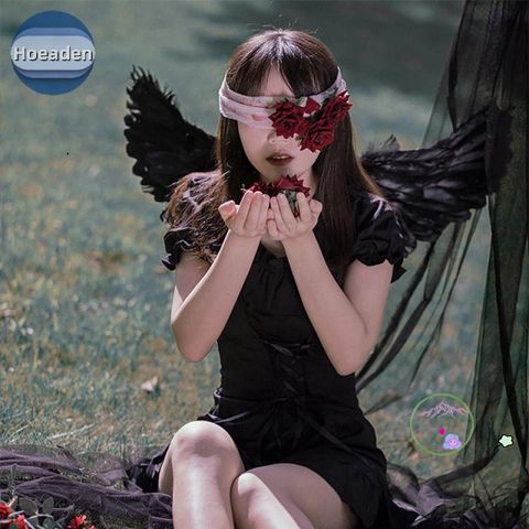Cánh Thiên Thần Đen Trắng Cosplay - Trang Phục Hóa Trang Cho Trẻ Em & Người Lớn - Quà Tặng Sinh Nhật 60x35cm/80x40cm