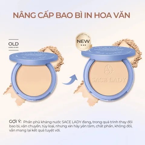 Phấn Phủ SACE LADY Kiềm Dầu Che Phủ Cao Lâu Tone 01 Classic Ivory 10g - Giúp Da Mịn Màng, Kháng Nước, Hoàn Hảo Cho Trang Điểm