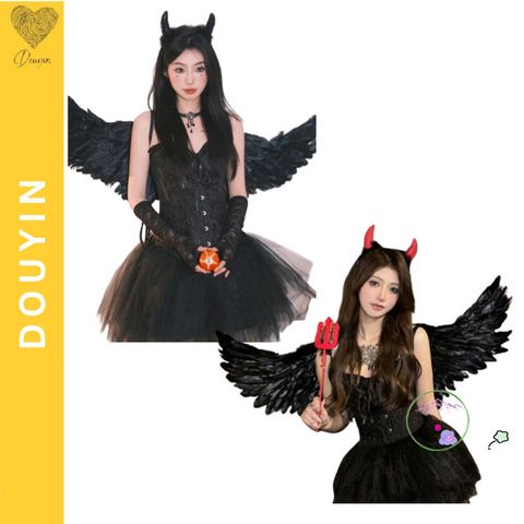 Cánh Đen Thiên Thần - Phụ Kiện Hóa Trang Halloween và Cosplay Công Chúa cho Trung Thu, Giáng Sinh, Thời Trang Nữ