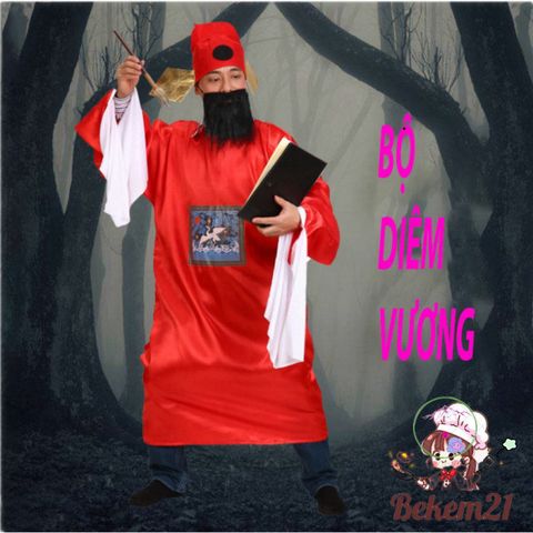 Bộ Trang Phục Thẩm Phán và Diêm Vương - Pháp Sư & Đạo Sĩ Đẹp cho Cosplay Halloween, Vải Chất Lượng Cao