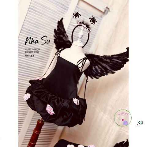 Cánh Đen Cosplay Bé Gái - Hóa Thành Thiên Thần hoặc Ác Quỷ Maleficent - Phụ Kiện Halloween Handmade ấn Tượng