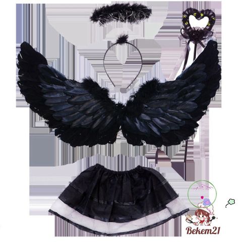 Bộ Cánh Thiên Thần 3 Chi Tiết - Hóa Trang Thiên Thần Lông Vũ Cho Bé Gái Dịp Halloween, Tết Nguyên Đán, New Year