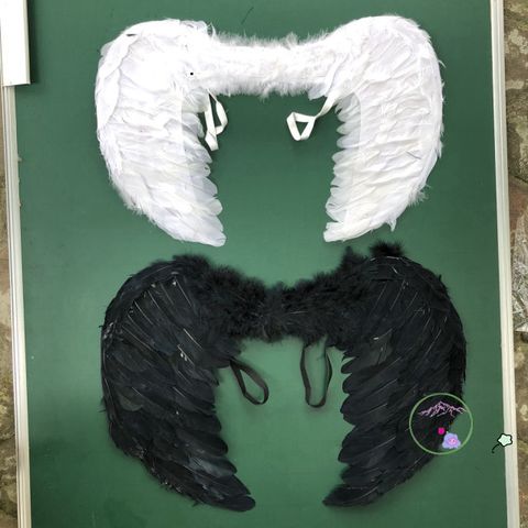 Set Cánh Thiên Thần Và Ác Quỷ Lông Vũ 60x40cm - Trang Phục Halloween Cosplay Cho Trẻ Em - Hàng Thiên Nhiên Thân Thiện Với Môi Trường