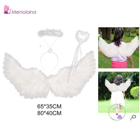 Cánh Thiên Thần Cosplay Trẻ Em - Đạo Cụ Hóa Trang Halloween Thời Trang, Băng Đô và Que, Quà Tặng Đáng Yêu