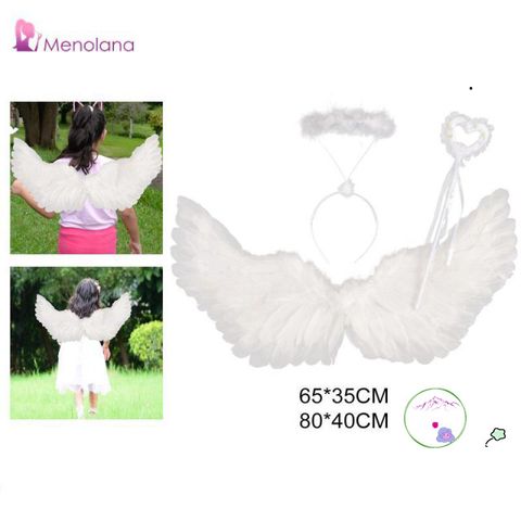 Cánh Thiên Thần Cosplay Trẻ Em - Đạo Cụ Hóa Trang Halloween Thời Trang, Băng Đô và Que, Quà Tặng Đáng Yêu