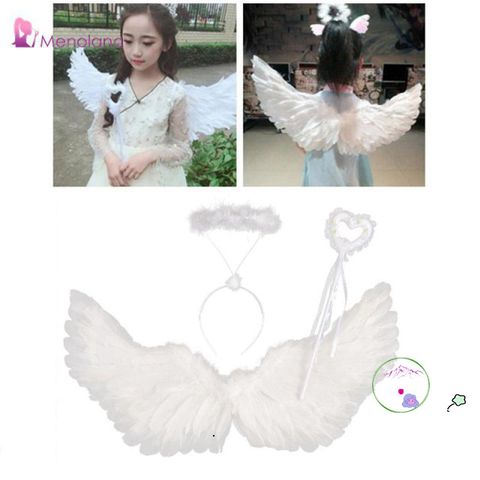 Cánh Thiên Thần Cosplay Trẻ Em - Đạo Cụ Hóa Trang Halloween Thời Trang, Băng Đô và Que, Quà Tặng Đáng Yêu