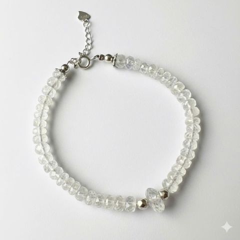 Vòng tay Moonstone đá thật cắt giác chuẩn lửa mạnh - Trang sức cao cấp lấp lánh mang năng lượng tích cực và vẻ đẹp sang trọng