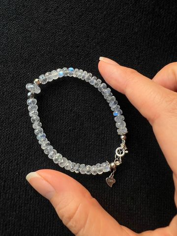 Vòng Tay Phong Thủy Moonstone Đá Thật Cắt Giác Lửa - Phụ Kiện Thời Trang Mang Lại Bình An và May Mắn