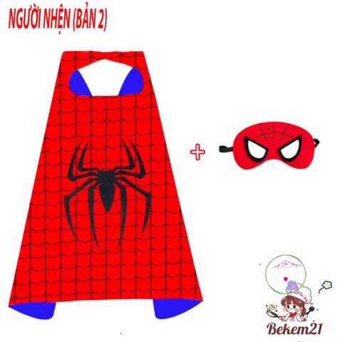 Bộ Đồ Siêu Anh Hùng Người Nhện - Áo Quần Kèm Choàng và Mặt Nạ Cho Bé Trai Từ 2-8 Tuổi - Chất Cotton An Toàn