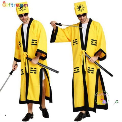 Bộ Trang Phục Pháp Sư & Đạo Sĩ Vàng - Hoá Trang Cosplay Cao Cấp, Áo và Mũ Thần Thoại Cho Các Dịp Tiệc, Halloween