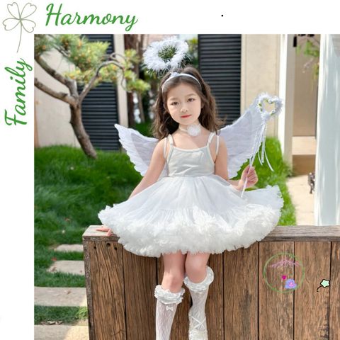 Bộ Trang Phục Thiên Thần 3 Mảnh Cho Bé Gái - Cánh Thiên Thần và Phụ Kiện Halloween, Trung Thu, Thời Trang Hóa Trang